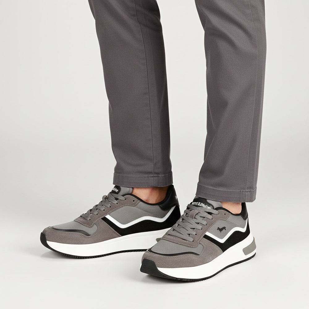 Harmont and Blaine Suede and Technical Fabric Sneakers