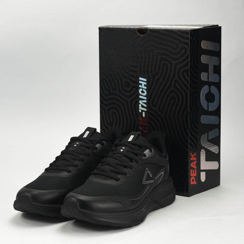 PEAK TRAINING RUNNING SHOES-ALL BLACK