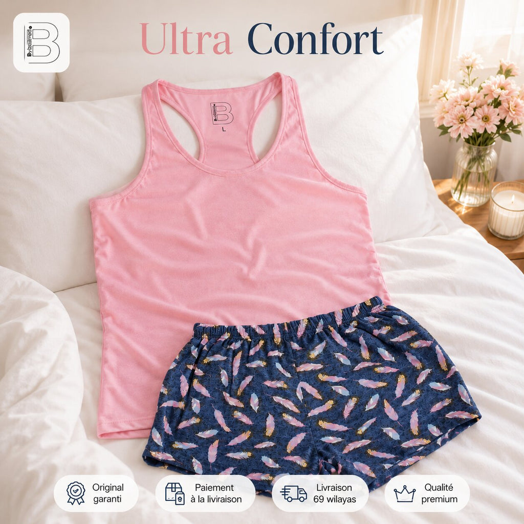 Pyjama d'Été Femme Rose