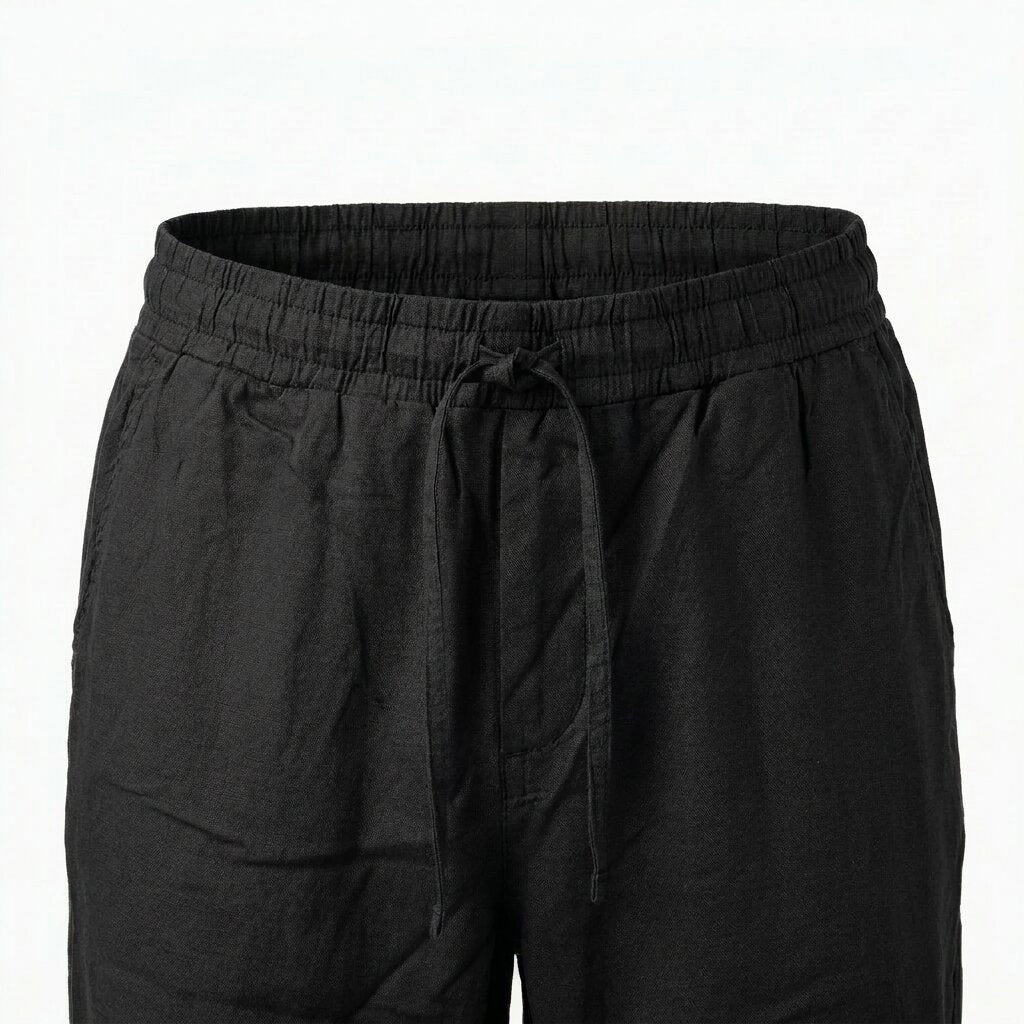 Départ Homme Pantalon en Lin Black