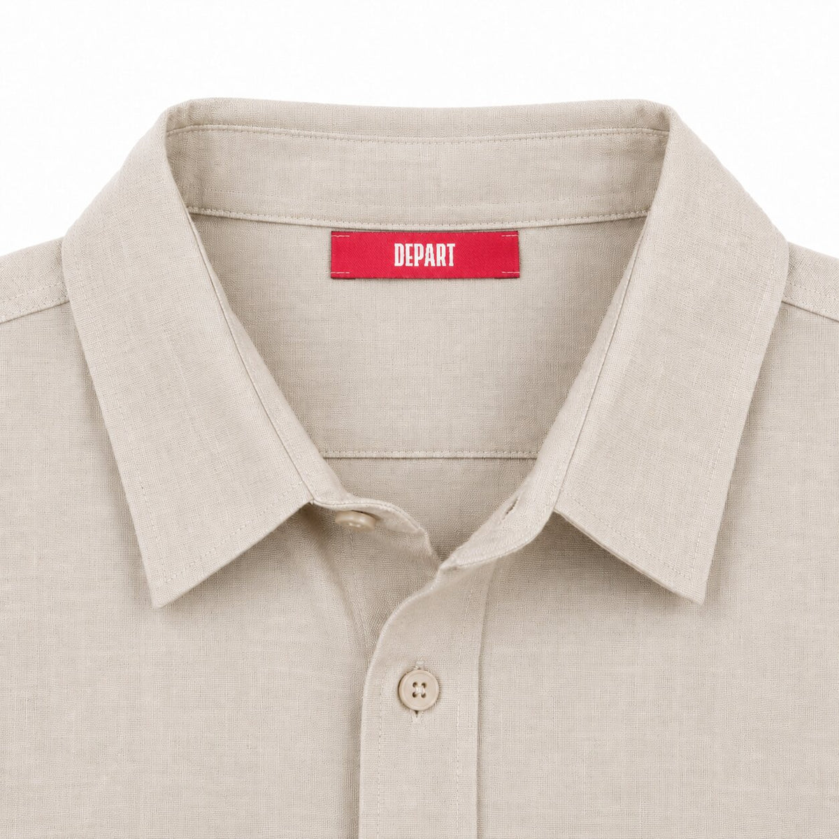 Départ Homme Chemise en Lin Beige