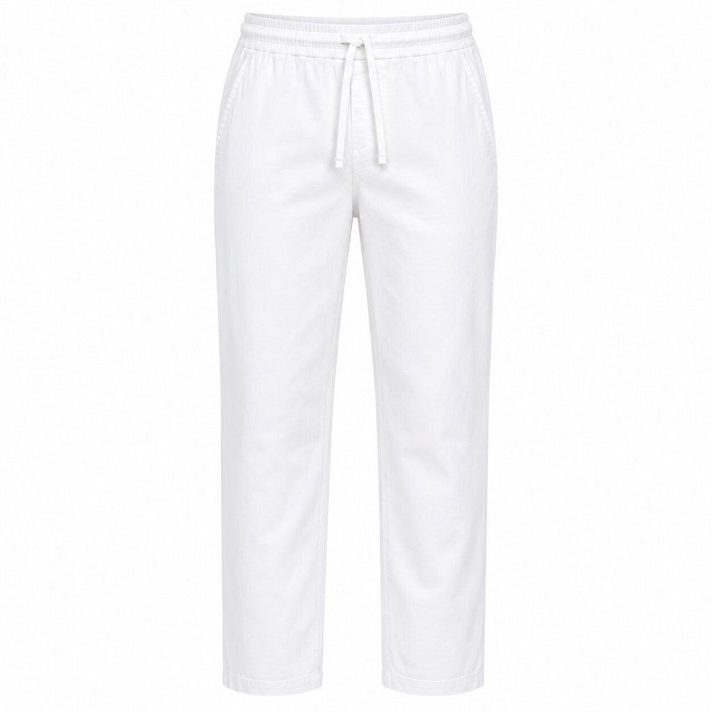 Départ Homme Pantalon en Lin Blanc