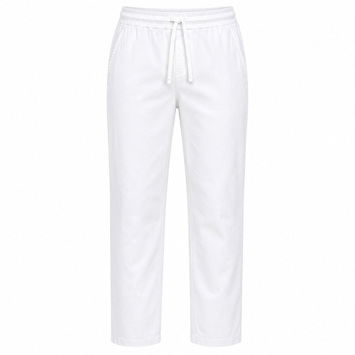 Départ Homme Pantalon en Lin Blanc