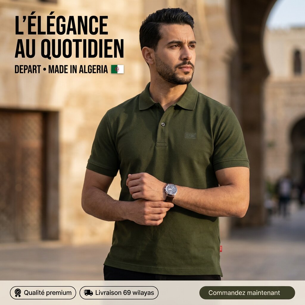 Départ T-shirt Homme Polo-Vert