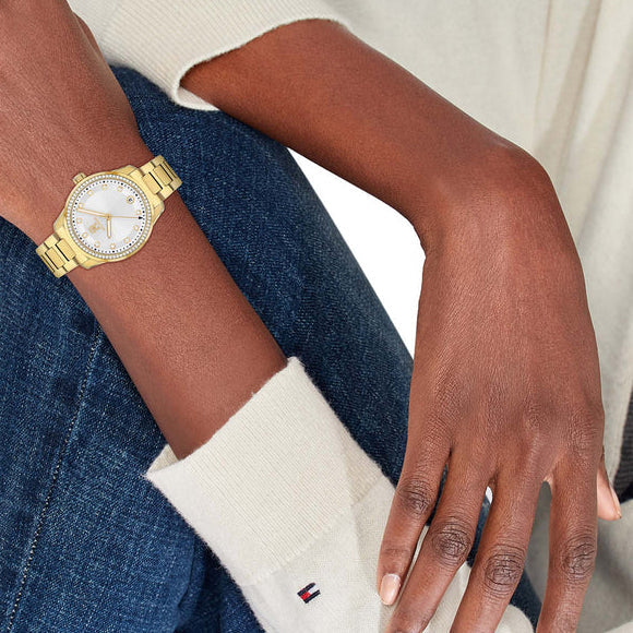 Montre Tommy Hilfiger Gold Steel Silver Dial