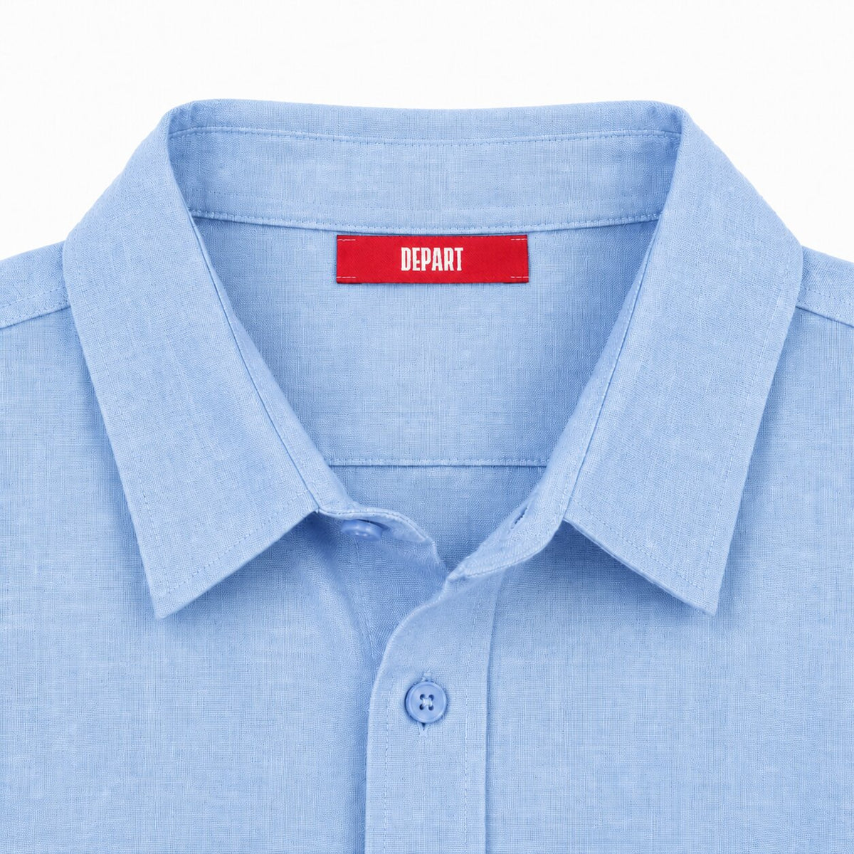 Départ Homme Chemise en Lin Blue