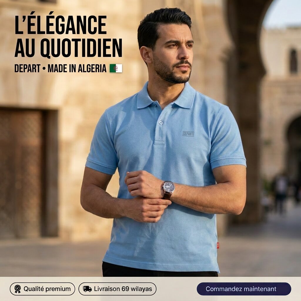 Départ T-shirt Homme Polo-Blue
