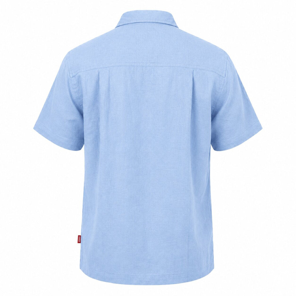 Départ Homme Chemise en Lin Blue