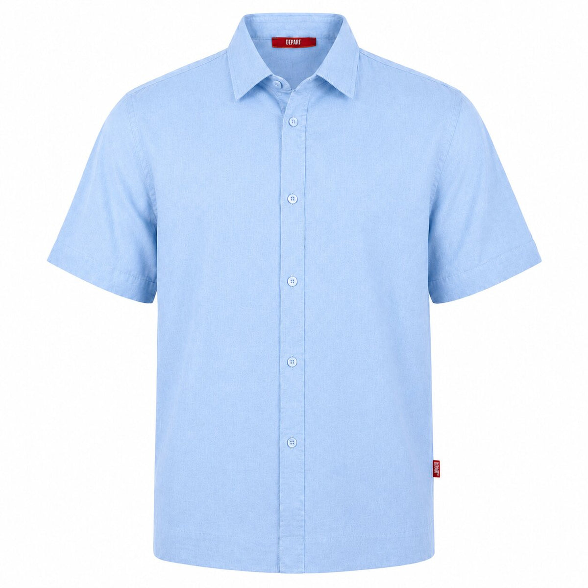 Départ Homme Chemise en Lin Blue