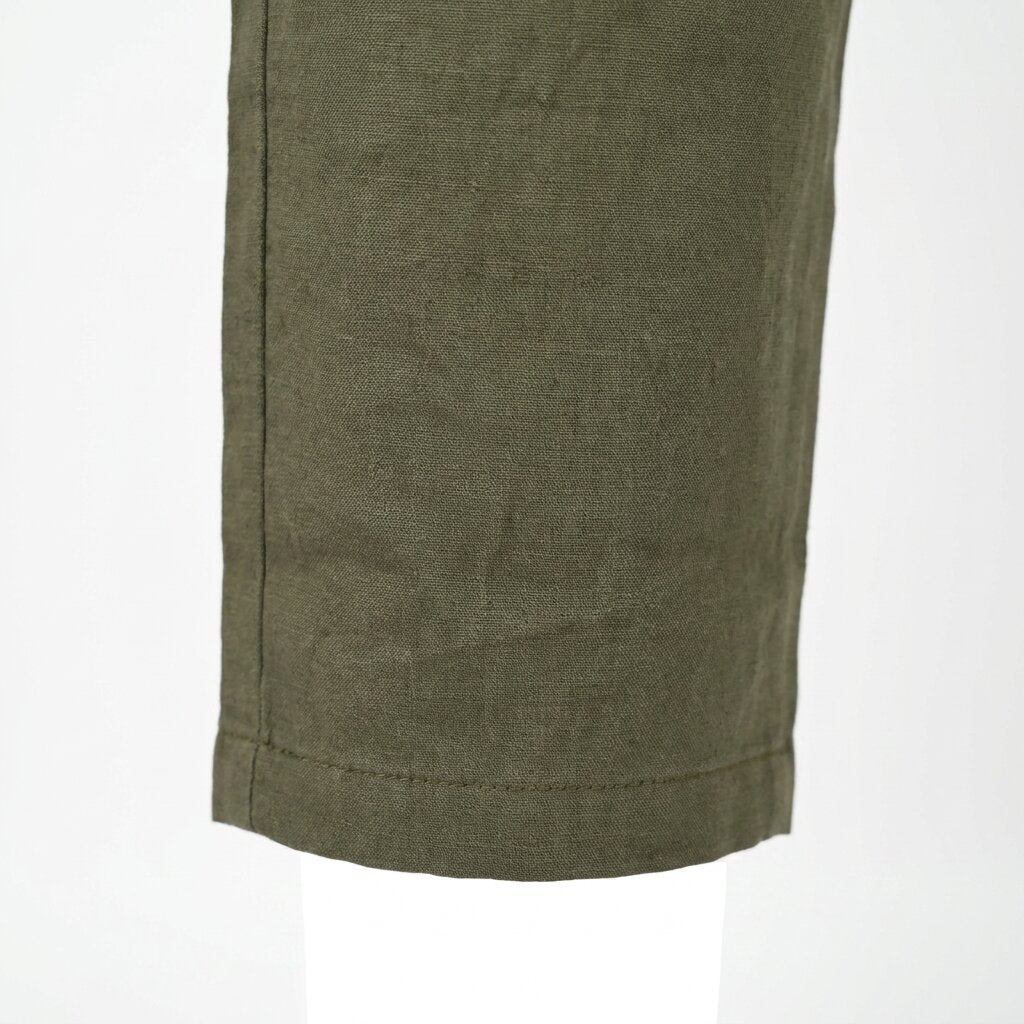 Départ Homme Pantalon en Lin Vert Khaki