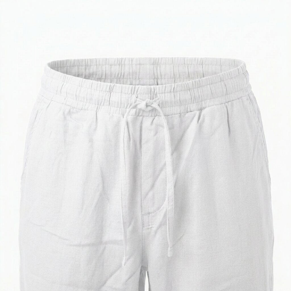 Départ Homme Pantalon en Lin Blanc