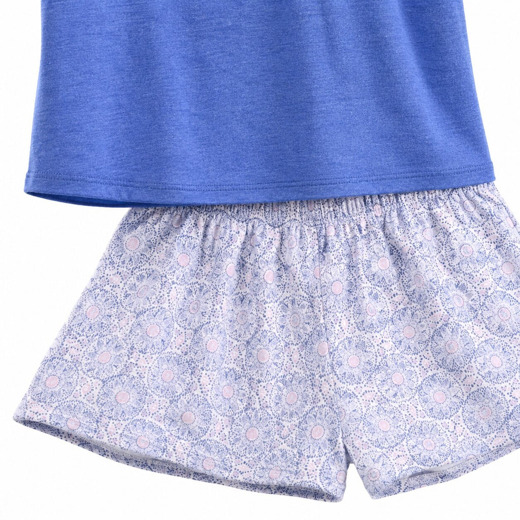 Pyjama d'Été Femme Bleu