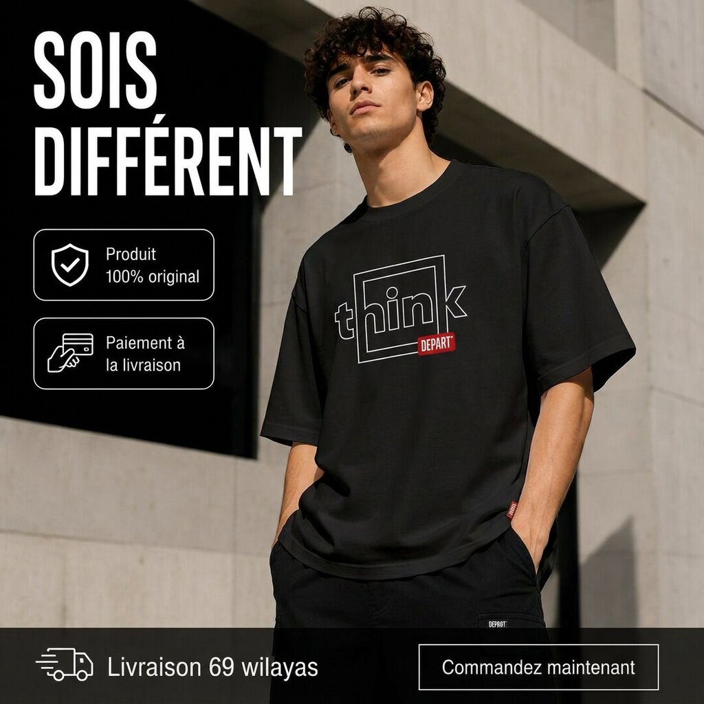 Départ Homme T-shirt Oversize Black